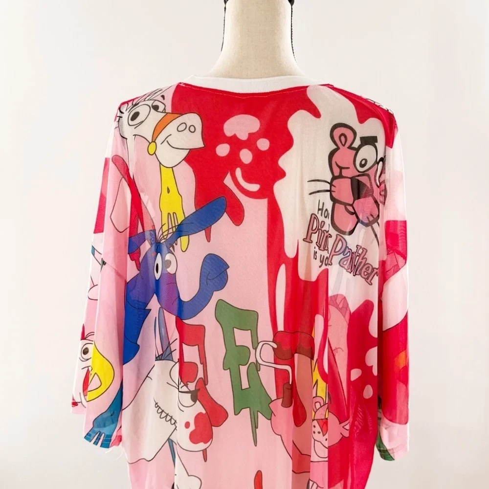 Pink Panther Graphic Women's Sheer Top - Picture 4 of 10